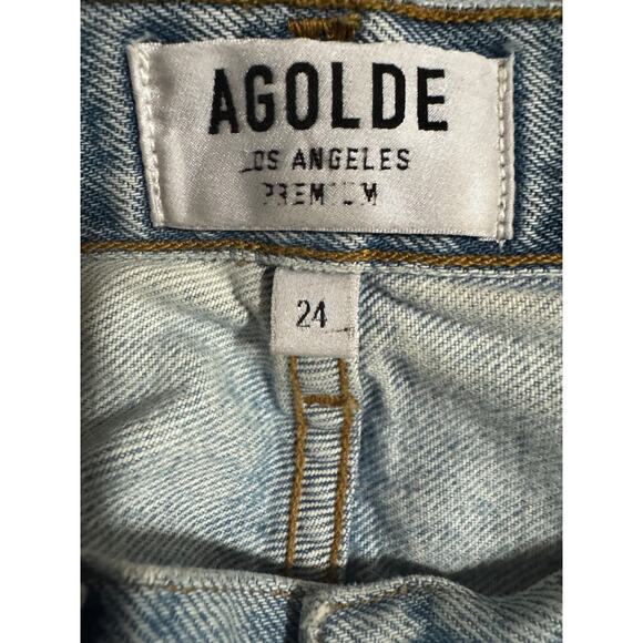AGOLDE 90’s Jean Women’s Size 24 Light Wash High Rise Straight Leg Denim Jeans - Picture 3 of 7